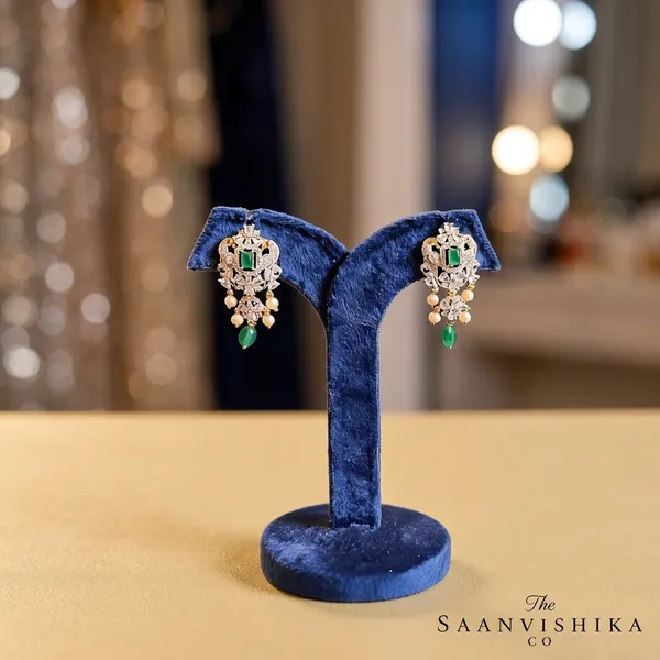Green_Alloy_Blend_Parrot_Pearl_Earrings_For_Women