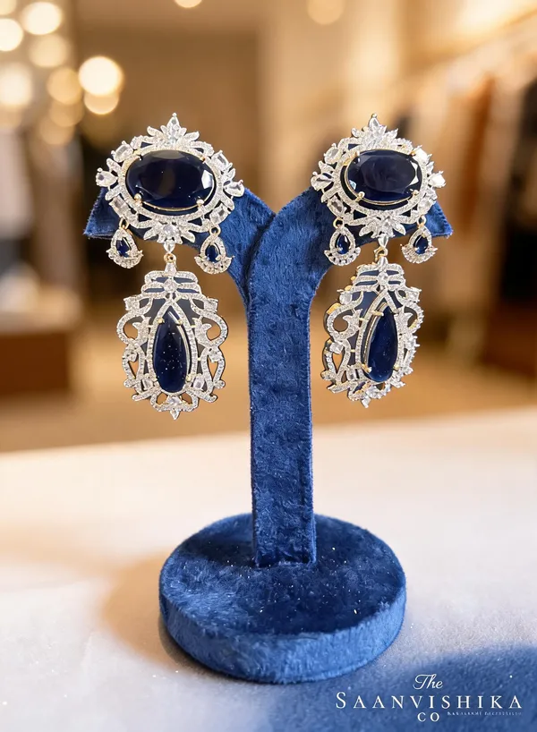 Violet_Alloy_Uncut_Gemstone_Earrings_For_Women