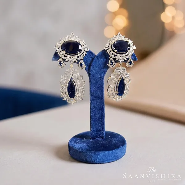 Violet_Alloy_Uncut_Gemstone_Earrings_For_Women