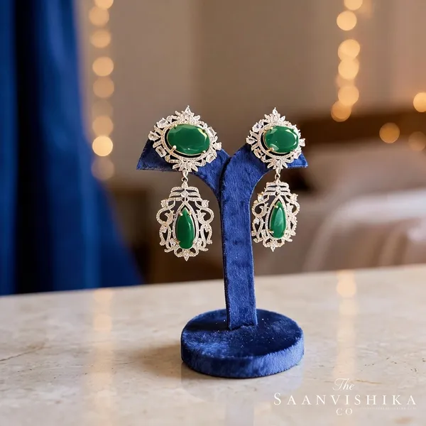 Green_Alloy_Large_Uncut_Gemstone_Earrings_For_Women