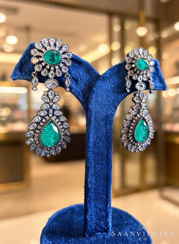 Green_Alloy_Doublet_Earrings_For_Women