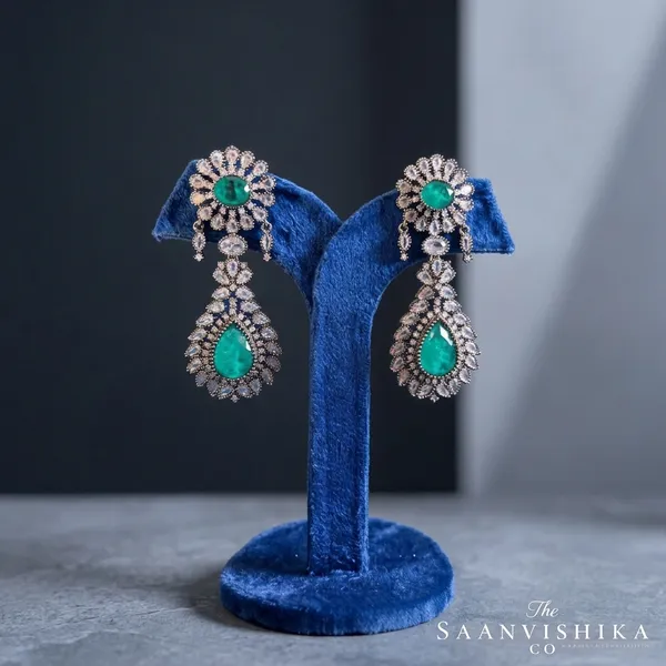 Green_Alloy_Doublet_Earrings_For_Women