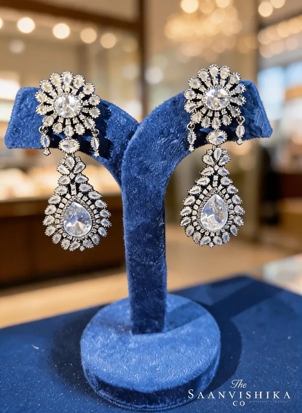 Silver_Alloy_Clear_Stone_Doublet_Earrings_For_Women