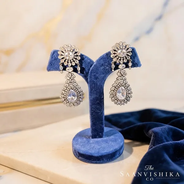 Silver_Alloy_Clear_Stone_Doublet_Earrings_For_Women