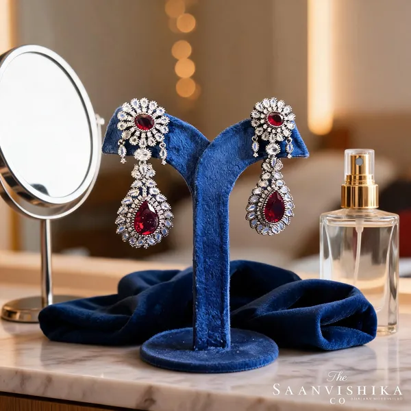 Red_Alloy_Doublet_Earrings_For_Women