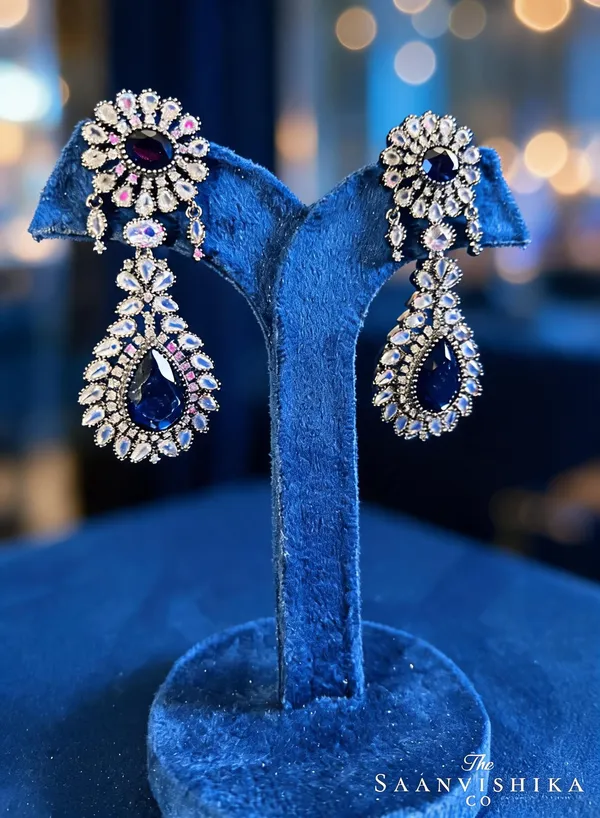 Blue_Alloy_Blend_Doublet_Earrings_For_Women