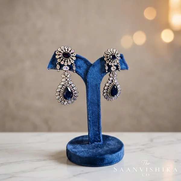 Blue_Alloy_Blend_Doublet_Earrings_For_Women