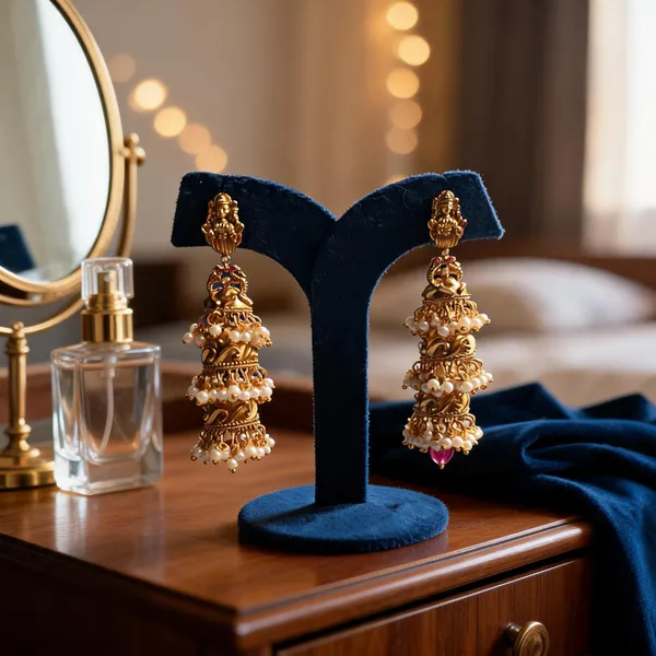 Golden_Alloy_Antique_Laxmi_Guttapusalu_Jhumka_For_Women