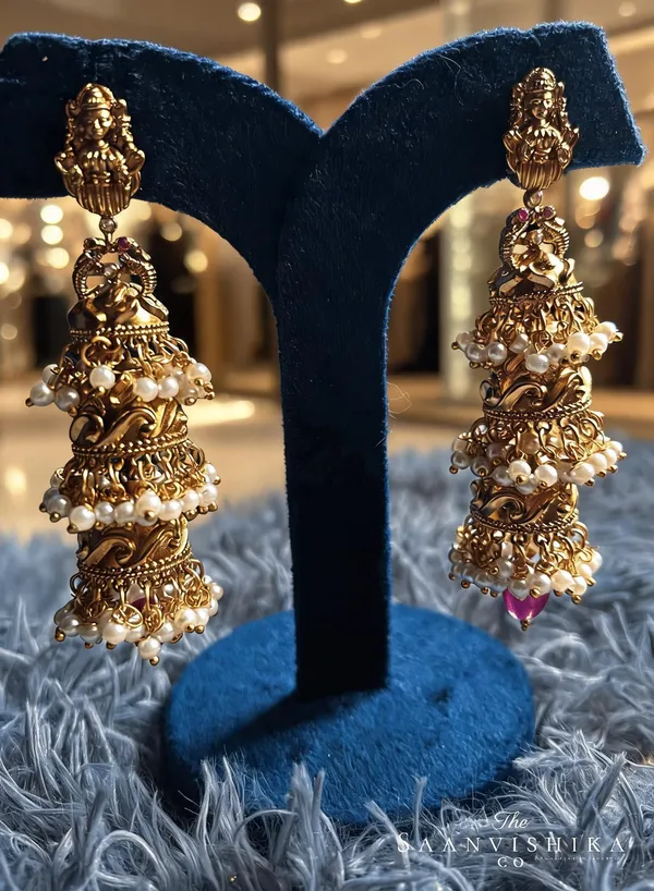 Golden_Alloy_Antique_Laxmi_Guttapusalu_Jhumka_For_Women