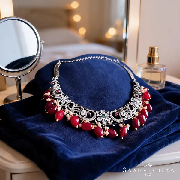 Black_Alloy_Victorian_Peacock_Ruby_Beads_Kante_Necklace_For_Women