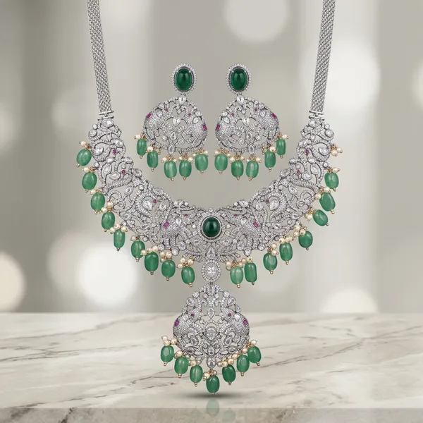 Green_Alloy_Victorian_Elephant_Detachable_Necklace_For_Women