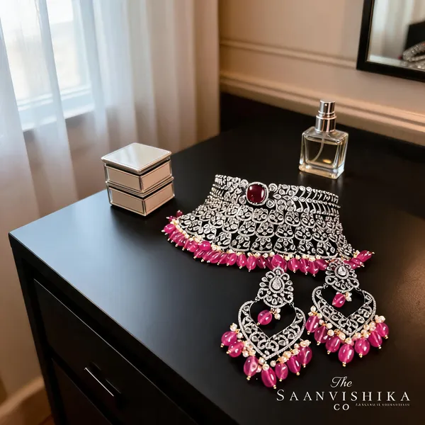 Pink_Alloy_Victorian_Cz_Diamond_Choker_Chandbali_Set_For_Women