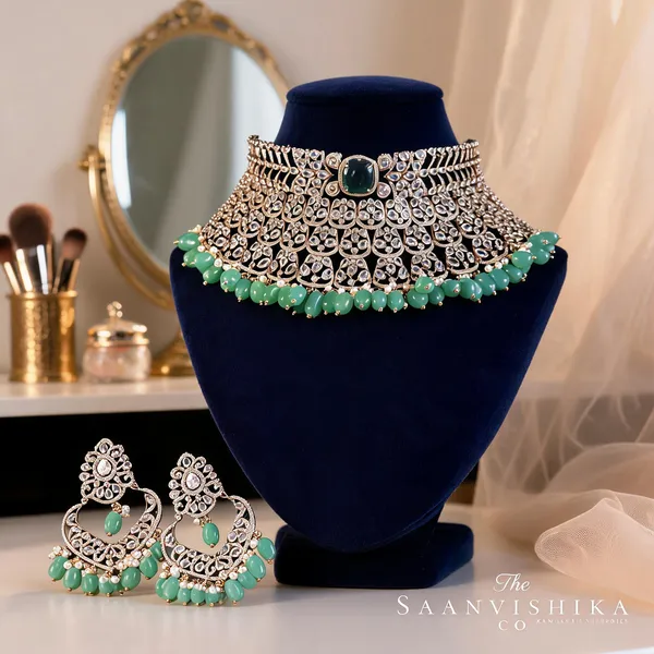 Green_Alloy_Blend_Victorian_Cz_Diamond_Choker_Set_With_Chandbali_For_Women