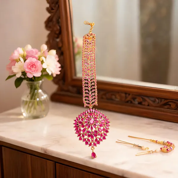 Pink_Alloy_Ruby_Bridal_Maang_Tikka_For_Women