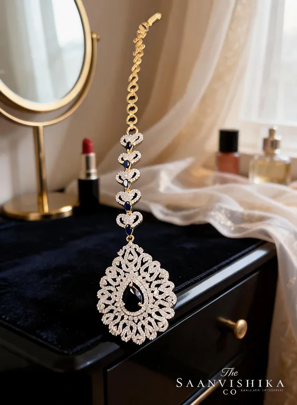 Blue_Alloy_Floral_Gemstone_Bridal_Maang_Tikka_For_Women
