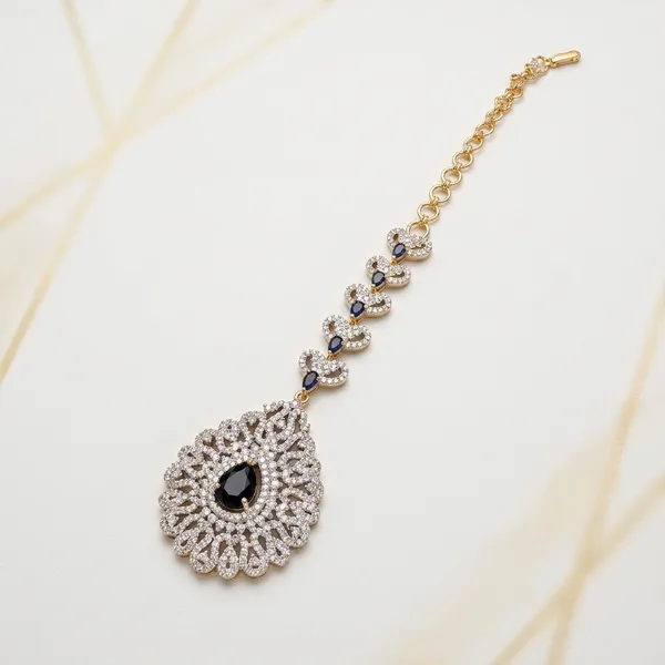 Blue_Alloy_Floral_Gemstone_Bridal_Maang_Tikka_For_Women