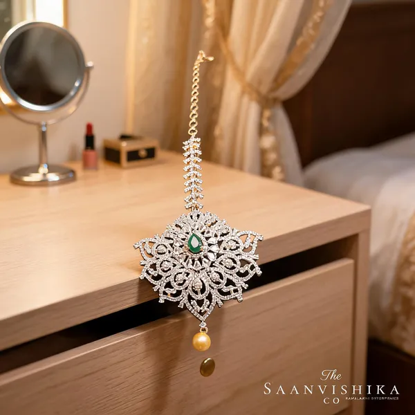 Silver_Alloy_Bridal_Single_Chain_Maang_Tikka_For_Women