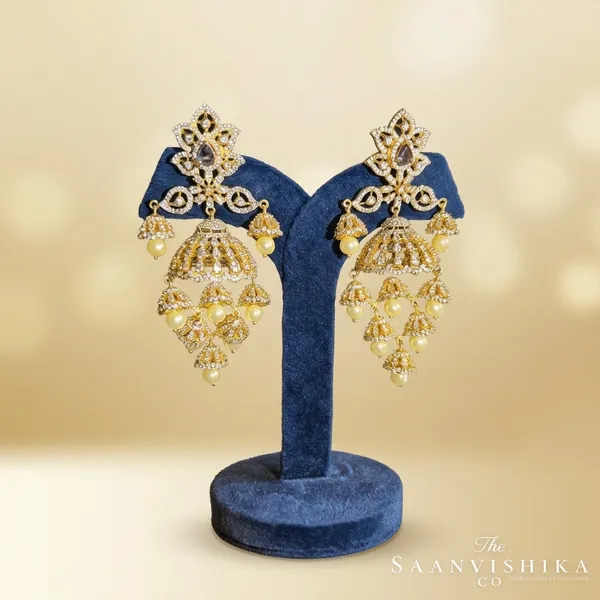Light_Purple_Alloy_Blend_Bridal_Pearl_Jhumka_For_Women