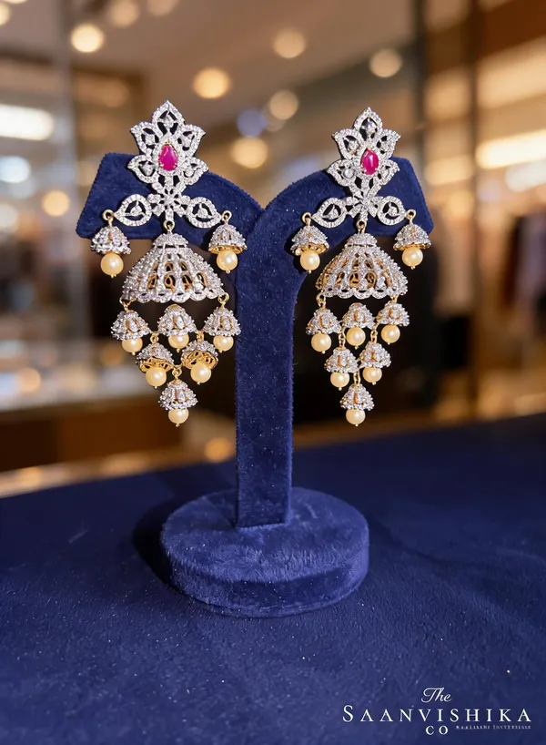 Red_Alloy_Bridal_Pearl_Jhumka_For_Women