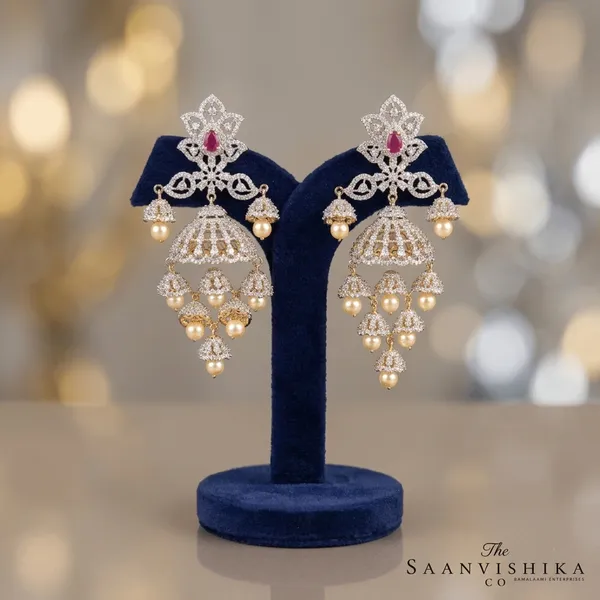 Red_Alloy_Bridal_Pearl_Jhumka_For_Women