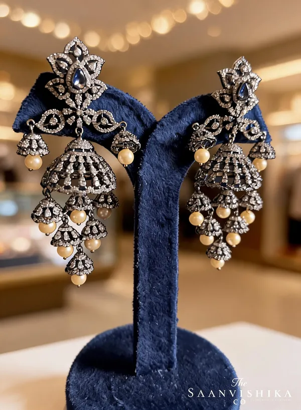 Purple_Alloy_Victorian_Bridal_Pearl_Jhumka_For_Women