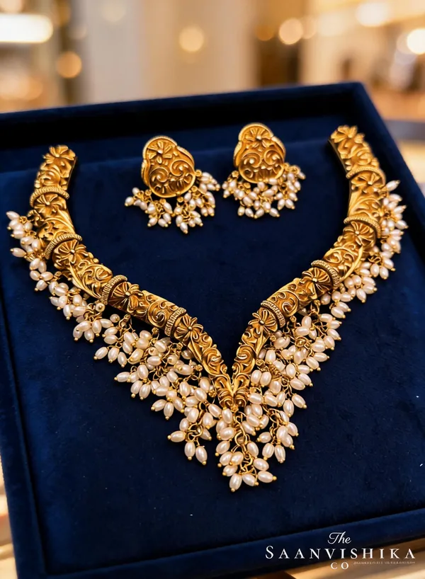 Gold_Alloy_Micro_Pearl_V-Shaped_Kante_Necklace_Set_For_Women