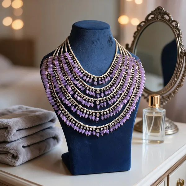 Purple_Alloy_5_Line_Cz_Diamond_Bead_Mala_Necklace_For_Women