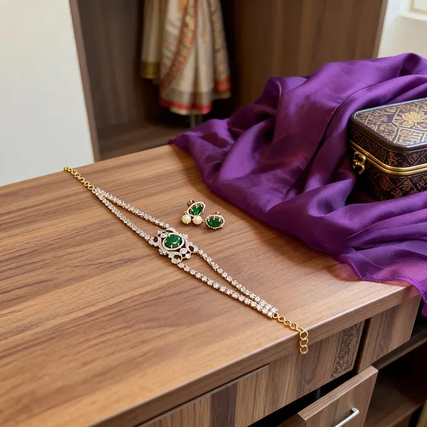 Green_Alloy_Double_Chain_Studded_Neck_Patti_For_Women