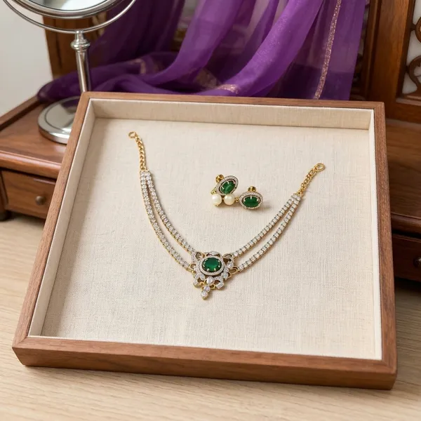 Green_Alloy_Double_Chain_Studded_Neck_Patti_For_Women