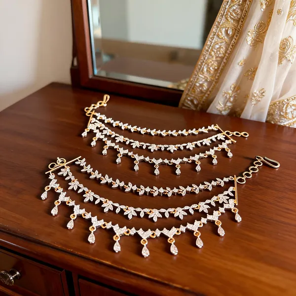 Golden_Alloy_3-Line_Floral_Bridal_Earchain_For_Women