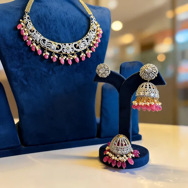 Pink_Alloy_Kante_Necklace_With_Detachable_Jhumka_Earrings_For_Women