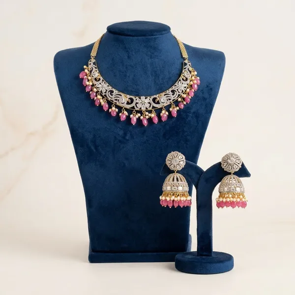 Pink_Alloy_Kante_Necklace_With_Detachable_Jhumka_Earrings_For_Women