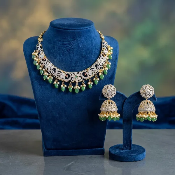 Green_Alloy_Kante_Necklace_With_Detachable_Jhumka_For_Women