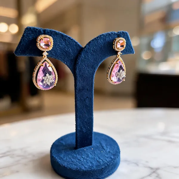 Multicolor_Alloy_Teardrop_Gemstone_Doublet_Earrings_For_Women