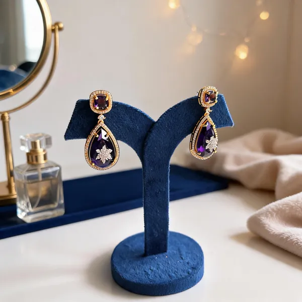 Violet_Alloy_Teardrop_Gemstone_Doublet_Earrings_For_Women