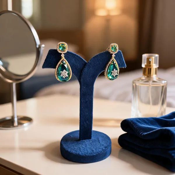 Green_Alloy_Teardrop_Gemstone_Doublet_Earrings_For_Women