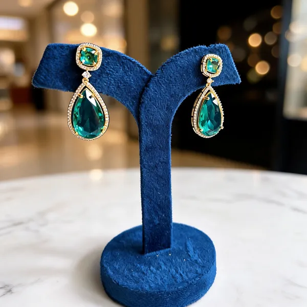 Green_Alloy_Teardrop_Gemstone_Doublet_Earrings_For_Women