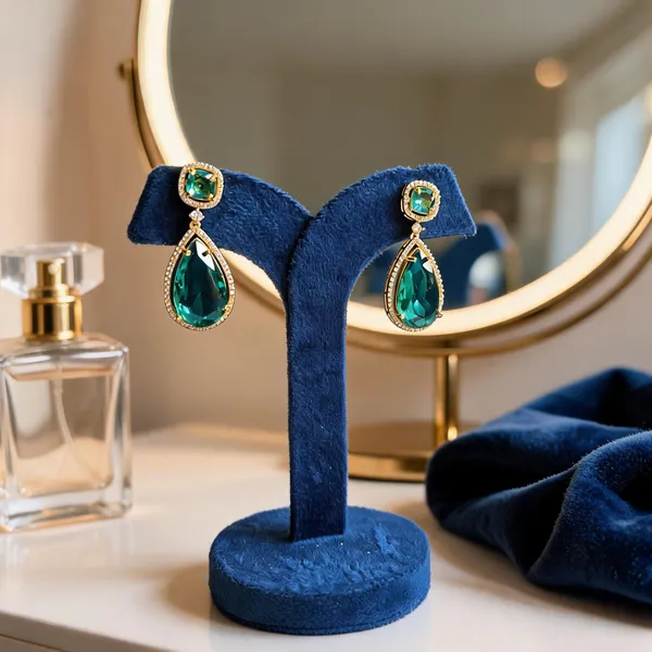 Green_Alloy_Teardrop_Gemstone_Doublet_Earrings_For_Women