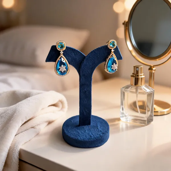 Blue_Alloy_Teardrop_Gemstone_Doublet_Earrings_For_Women
