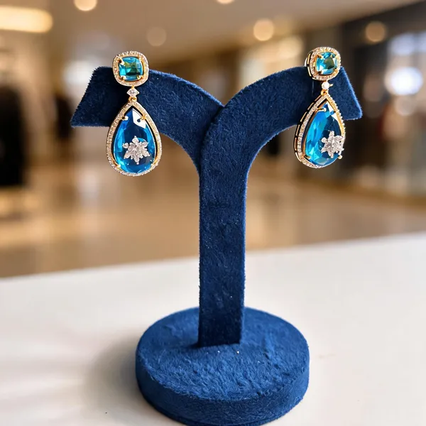 Blue_Alloy_Teardrop_Gemstone_Doublet_Earrings_For_Women