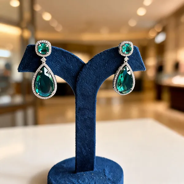 Green_Alloy_Teardrop_Gemstone_Doublet_Earrings_For_Women