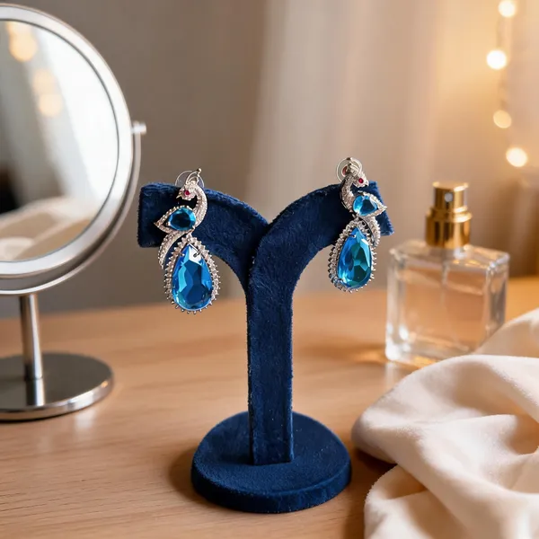 Blue_Alloy_Peacock_Doublet_Earrings_For_Women