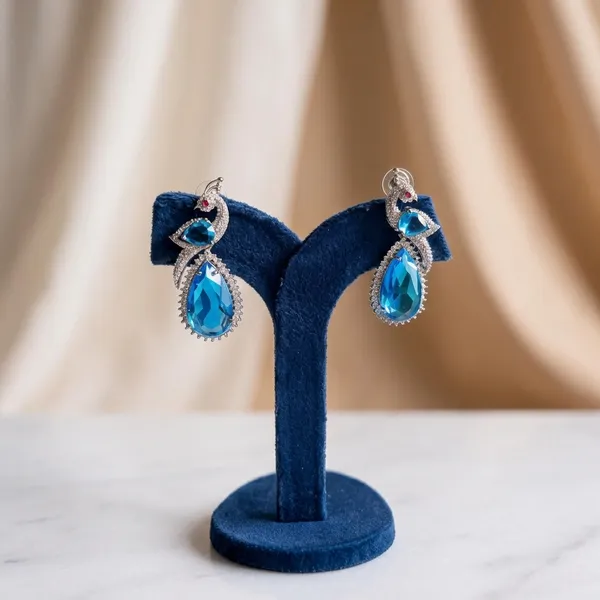 Blue_Alloy_Peacock_Doublet_Earrings_For_Women