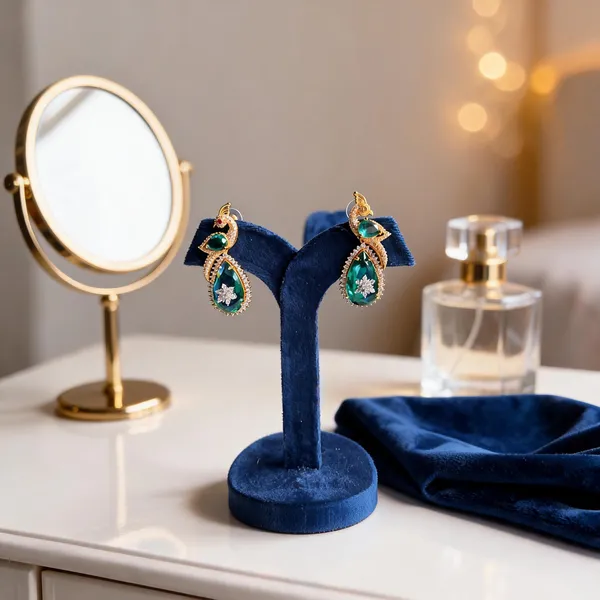 Green_Alloy_Peacock_Doublet_Earrings_For_Women