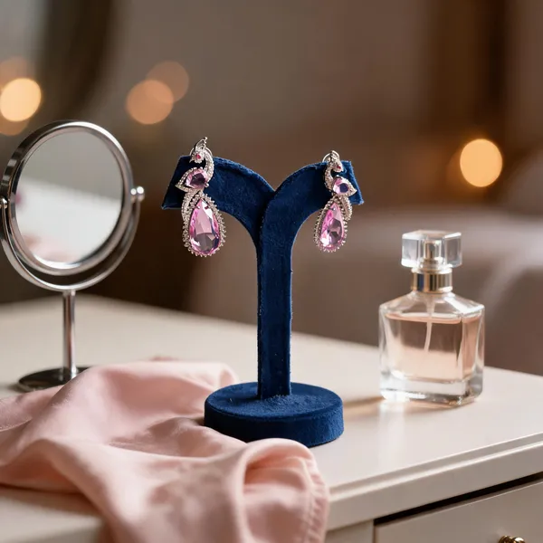 Pink_Alloy_Peacock_Doublet_Earrings_For_Women