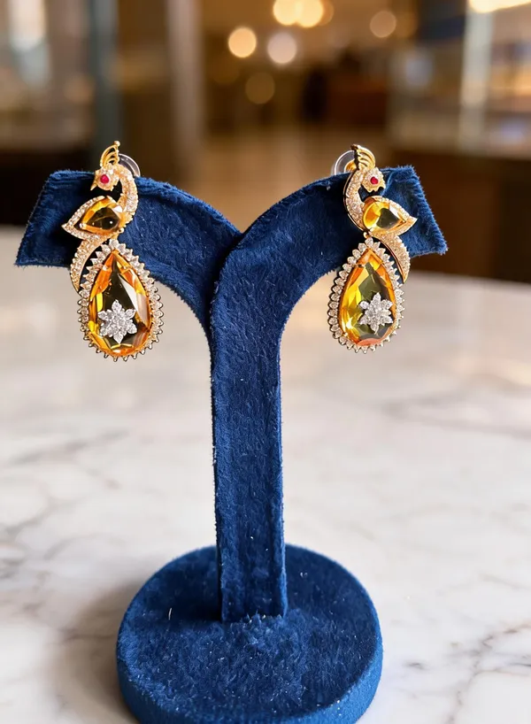 Yellow_Alloy_Gold_Peacock_Doublet_Earrings_For_Women