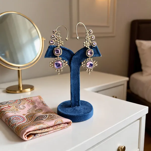 Pink_Alloy_Gemstone_Earcuffs_For_Women