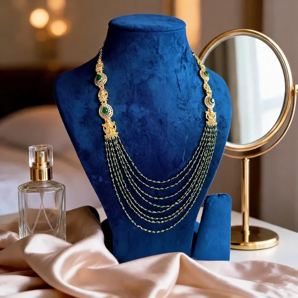 Green_Alloy_7-Line_Microbead_Necklace_For_Women