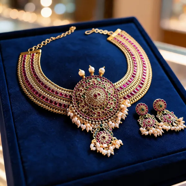Golden_Alloy_Jalebi_Detachable_Pendant_Necklace_For_Women
