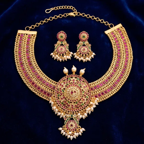 Golden_Alloy_Jalebi_Detachable_Pendant_Necklace_For_Women